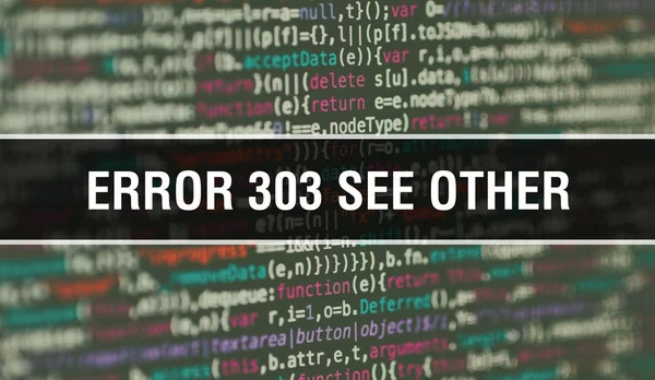 Error 303 Ver otros con tecnología abstracta Código binario Backgr —  Fotos de Stock